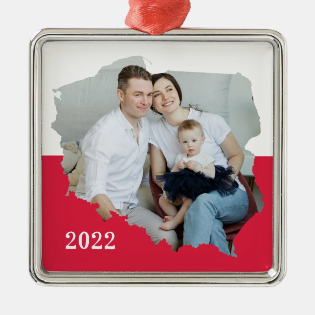 Polish Flag Cut Out Photo  Metal Ornament (Front)