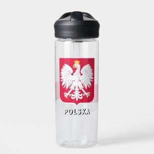 Polish Flag, Eagle Coat of Arms, Poland Water Bottle