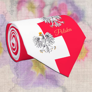Polish Flag, Eagle & Poland business /sports Neck  Tie