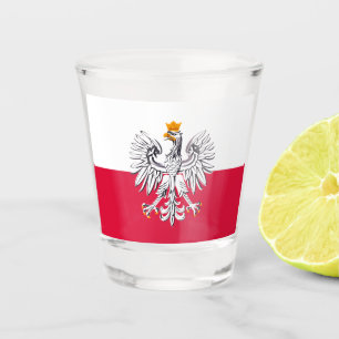 Polish Flag & Eagle Poland country patriot /sports Shot Glass
