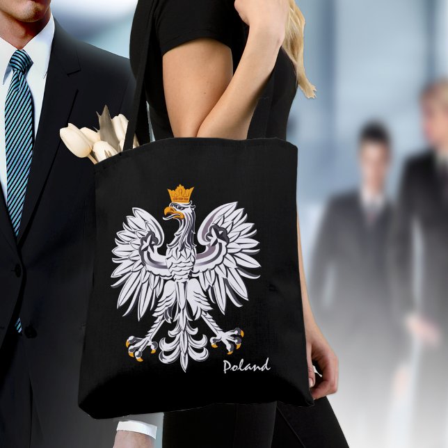 Polish flag & Eagle, Poland fashion /sports fans Tote Bag (Creator Uploaded)