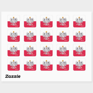 Polish flag & Eagle, Poland fashion sticker/sports Square Sticker