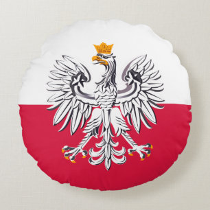 Polish flag & Eagle, Poland holiday fashion/sports Round Cushion