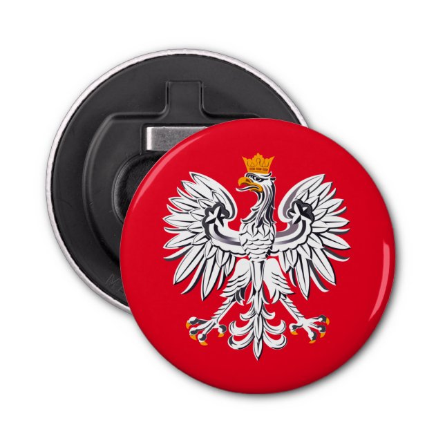 Polish flag & Eagle, Poland holiday party /sports Bottle Opener (Front)