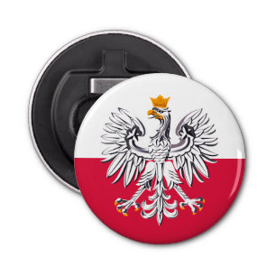 Polish flag & Eagle, Poland holiday party /sports Bottle Opener