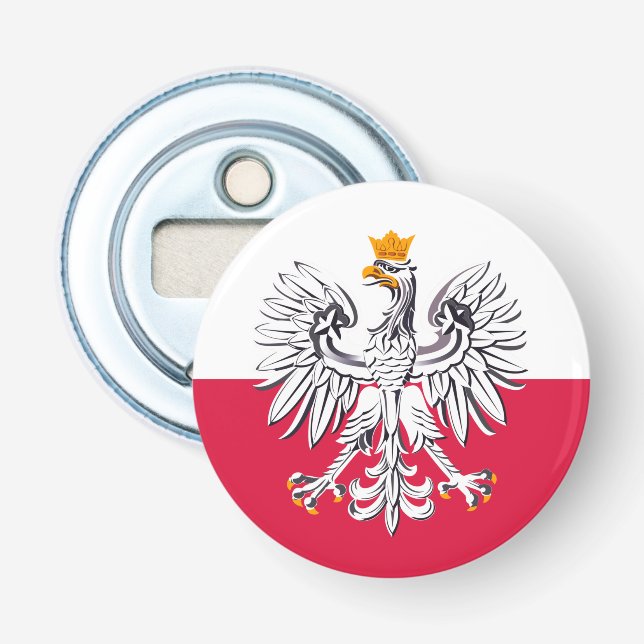 Polish flag & Eagle, Poland holiday party /sports Bottle Opener (Front)