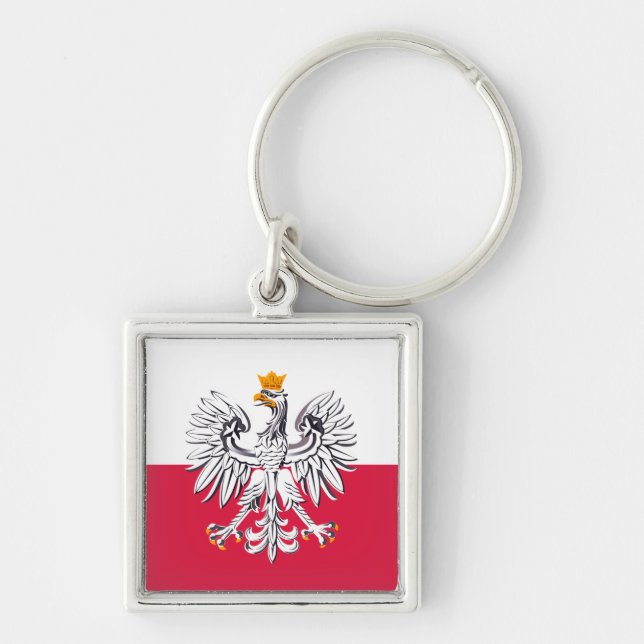 Polish flag & Eagle, Poland holiday, travel/sports Key Ring (Front)