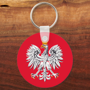 Polish flag & Eagle, Poland holiday, travel/sports Key Ring