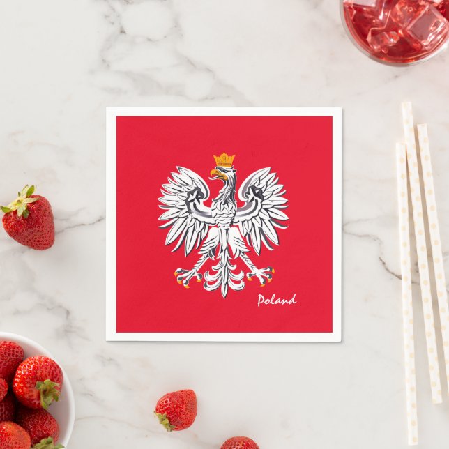 Polish flag & Eagle, Poland party fashion /sports Napkin (Insitu)
