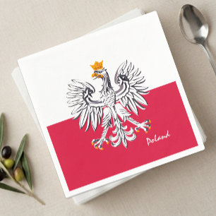 Polish flag & Eagle, Poland party fashion /sports Napkin