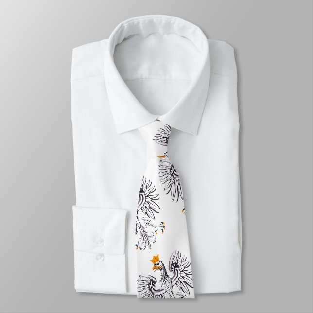 Polish Flag & Eagle Poland travel, holiday /sports Tie (Tied)
