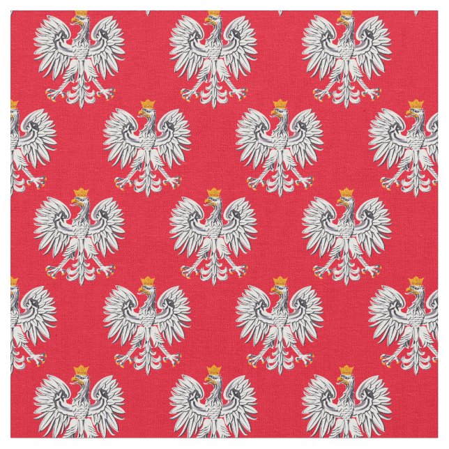 Polish Flag & Eagle, Poland Trendy Fabric /fashion (Close Up)