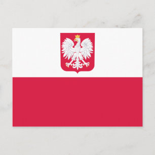 Polish Flag Emblem - Polska Poland - Herb Polski Postcard