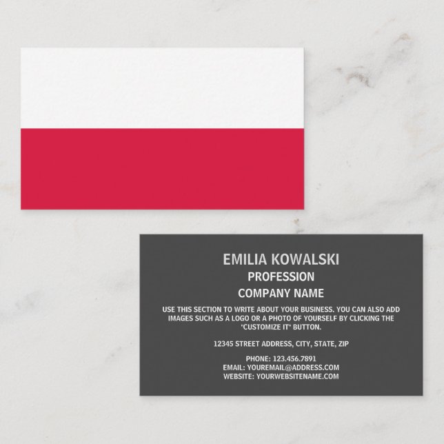 Polish Flag, Flag of Poland Business Card (Front/Back)