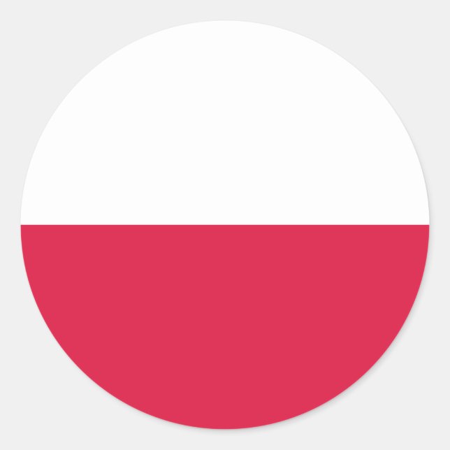Polish Flag, Flag of Poland Classic Round Sticker (Front)