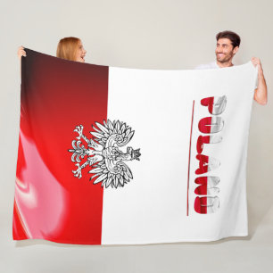 Polish flag fleece blanket