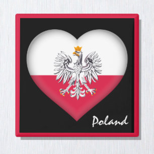 Polish flag & Heart Poland holiday, travel /sports Magnet