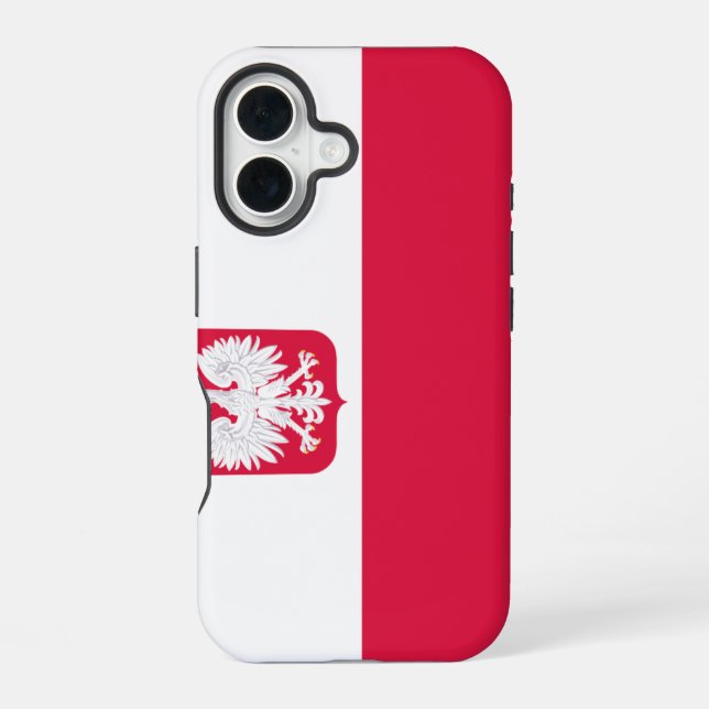 Polish flag iPhone 16 case (Back)