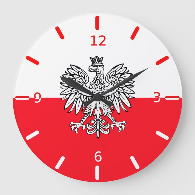 Polish flag large clock (Front)