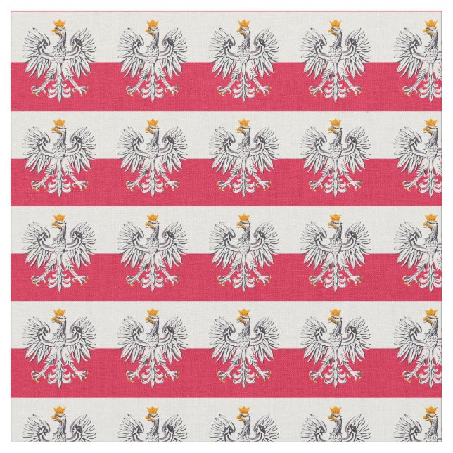 Polish Flag & Poland Eagle, Trendy Fabric /fashion (Close Up)