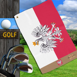 Polish flag & Poland, monogrammed Golf Polska Towel