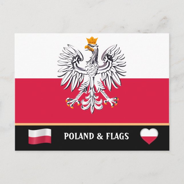 Polish Flag & Poland - travel, holiday /sports Postcard (Front)