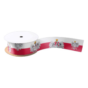 Polish Flag & Poland travel, holiday /sports Satin Ribbon