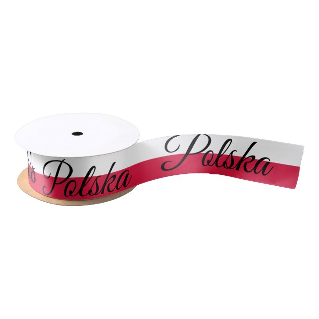 Polish Flag & Poland travel, holiday/sports Satin Ribbon (Spool)