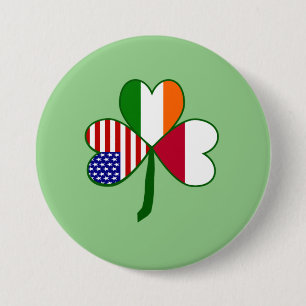 Polish Flag Shamrock  7.5 Cm Round Badge