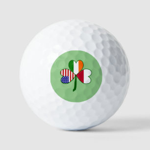 Polish Flag Shamrock  Golf Balls