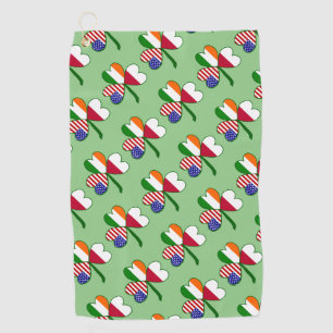 Polish Flag Tiled Shamrock  Golf Towel