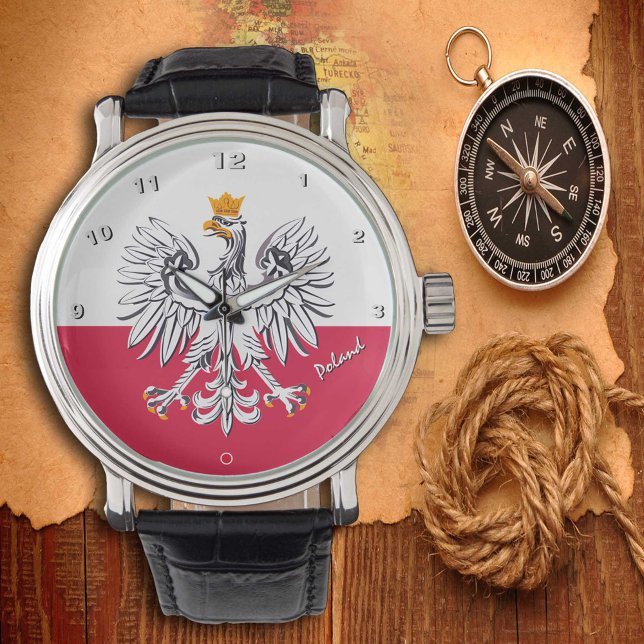 Polish Flag watch, Eagle, Poland fashion /sports Watch (Creator Uploaded)