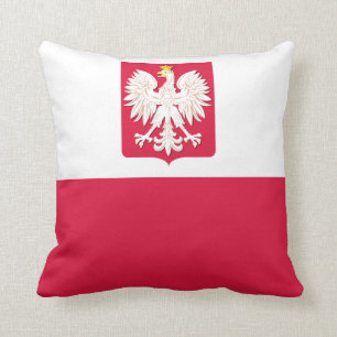 Polish Flag with Coat of Arms  MoJo Pillow