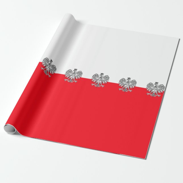 Polish flag wrapping paper (Unrolled)
