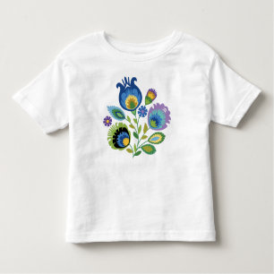 Polish Floral Dark Blue Papercut Design Toddler T-Shirt
