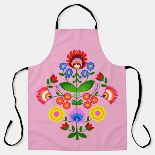 Polish folk art - floral embroidery pattern apron