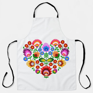 Polish folk art - floral embroidery pattern apron