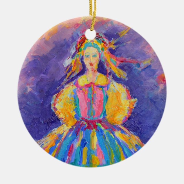 Polish folk art Poland gift Ceramic Ornament (Front)