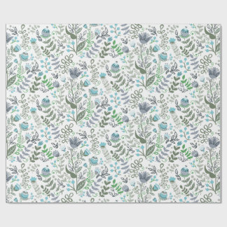 Polish Folk Art Whimsical Flower Pattern Wrapping Paper