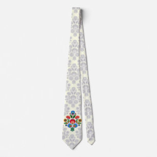 Polish Folk Flowers 2 Tie