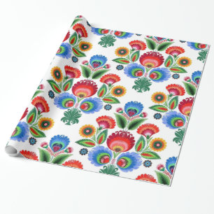 Polish Folk Flowers Wrapping Paper