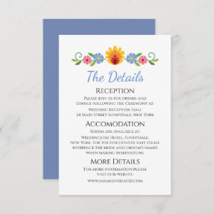 Polish Folk Flowers Yellow Wedding Enclosure Card