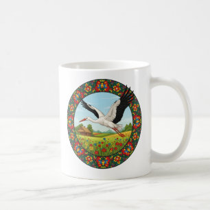 Polish Folk Stork Wycinanki Coffee Mug