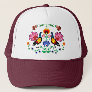 Polish Folk With Decorative Floral & Cockerels Trucker Hat