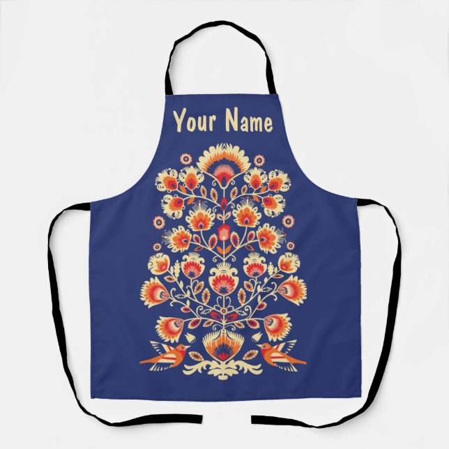 💙Polish Folklore Custom text Apron (Front)
