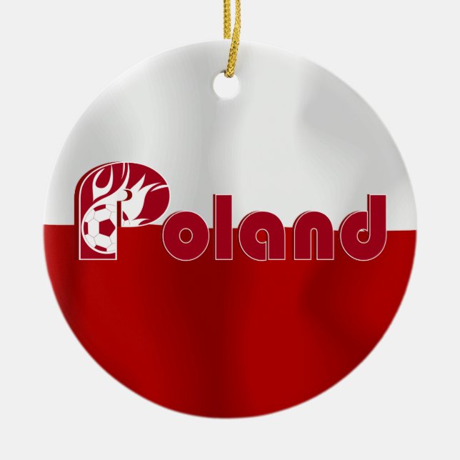 Polish Football Flag Ceramic Ornament (Front)