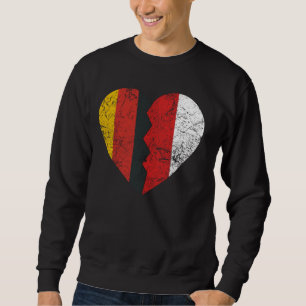 Polish German Flag Heart Germany Poland Flag Roots Sweatshirt
