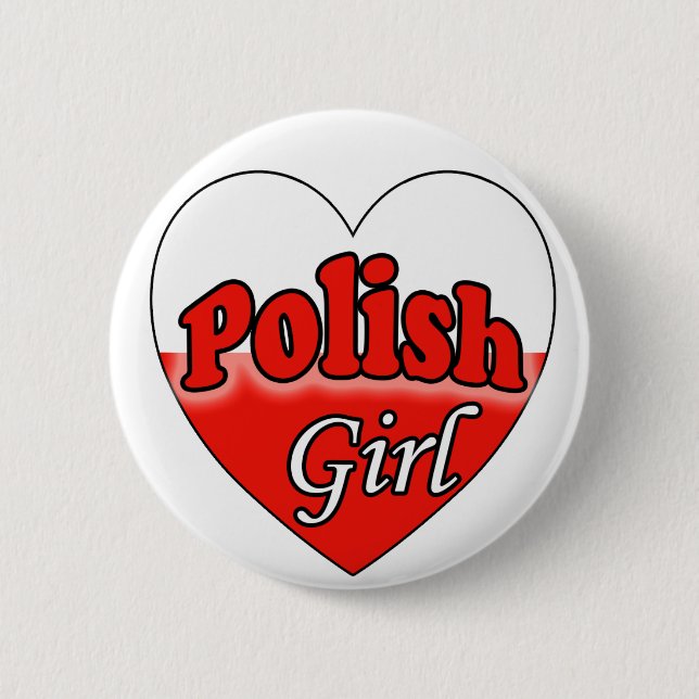Polish Girl 6 Cm Round Badge (Front)
