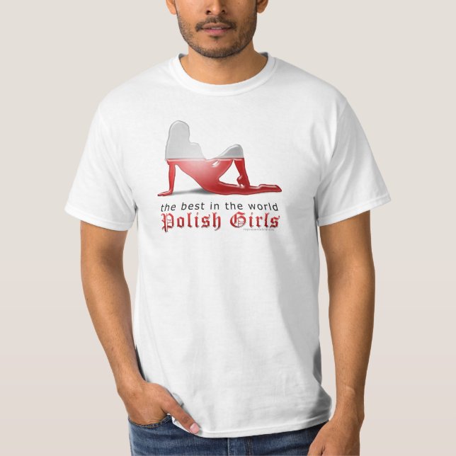 Polish Girl Silhouette Flag T-Shirt (Front)