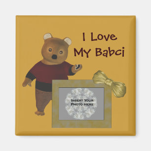 Polish Grandmother Love My Babci Cute Bear Magnet